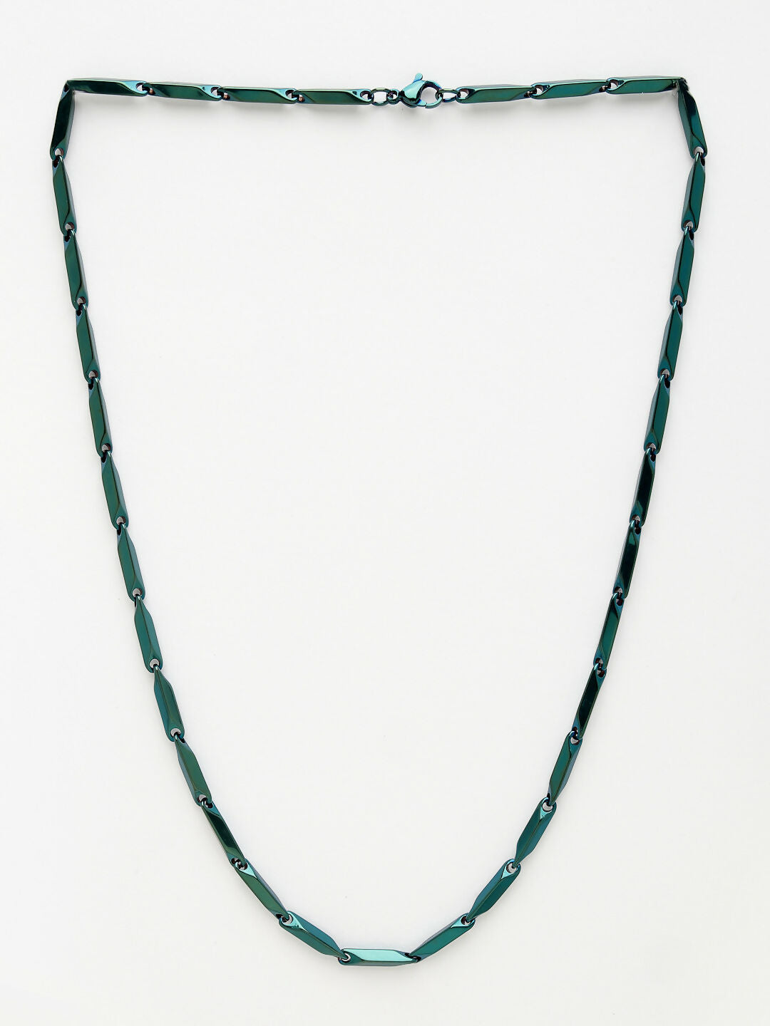 NVR Men's Green Rhodium-Plated Stainless Steel Chain - Distacart