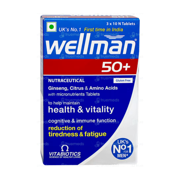 Wellman 50+ UK's No.1 Multivitamin Tablets For Men above 50 (Ginseng, Citrus & Amino Acids & Micronutrients) - Distacart