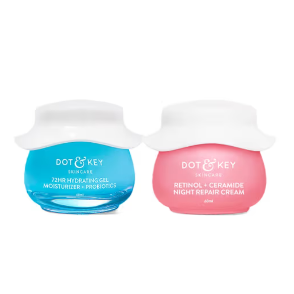 Dot & Key AM PM Routine With Hyaluronic Acid- 72HR Hydrating Probiotics Gel & Retinol Night Cream - Distacart