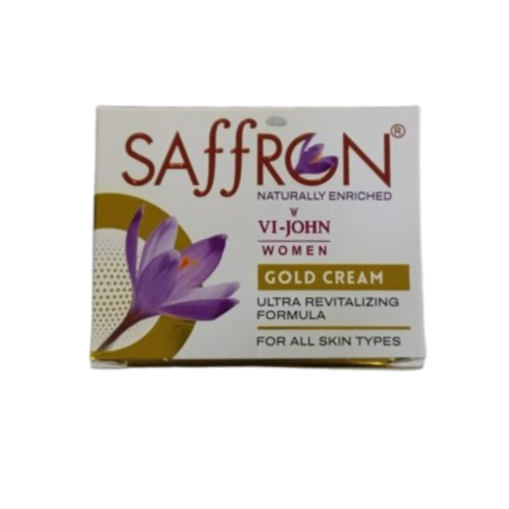 VI-JOHN Saffron Gold Skin Fairness Cream with Vitamin E & Mulberry Extracts - Distacart