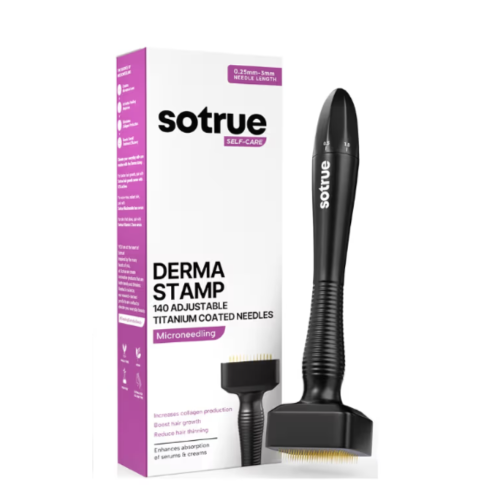 Sotrue Derma Stamp for Hair Growth | Adjustable Needles 0.25mm to 3mm - Distacart