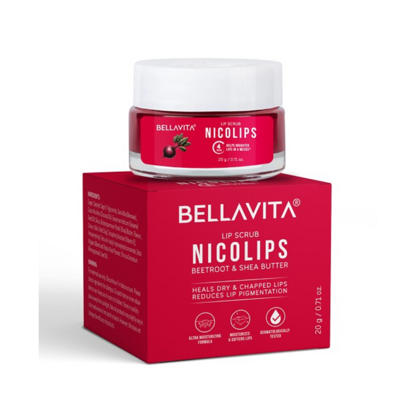 Bella Vita Organic NicoLips Lip Lightening Scrub Balm - Distacart