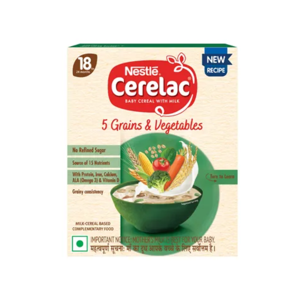 Nestle Cerelac Baby Cereal with Milk, 5 Grains & Vegetables ? from 18 to 24 Month - Distacart