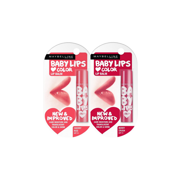 Maybelline New York Baby Lips Lip Balms Cherry Kiss And Berry Crush - Distacart