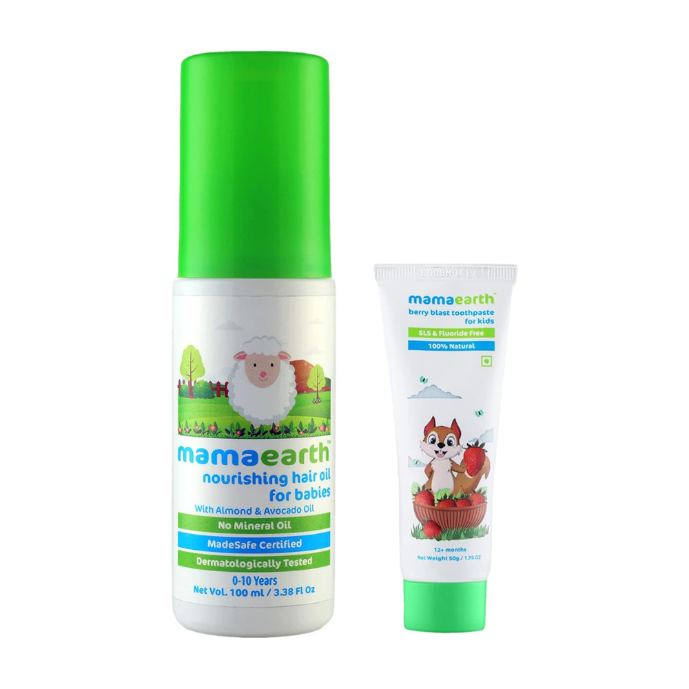 Mamaearth Toothpaste + Hair Oil For Kids Combo Pack - Distacart