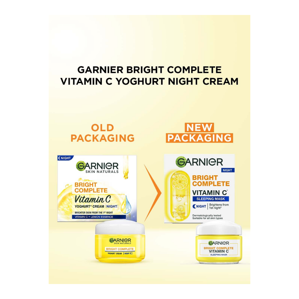 Garnier Bright Complete Vitamin C Yoghurt Night Cream - Limited Time Offer - Distacart