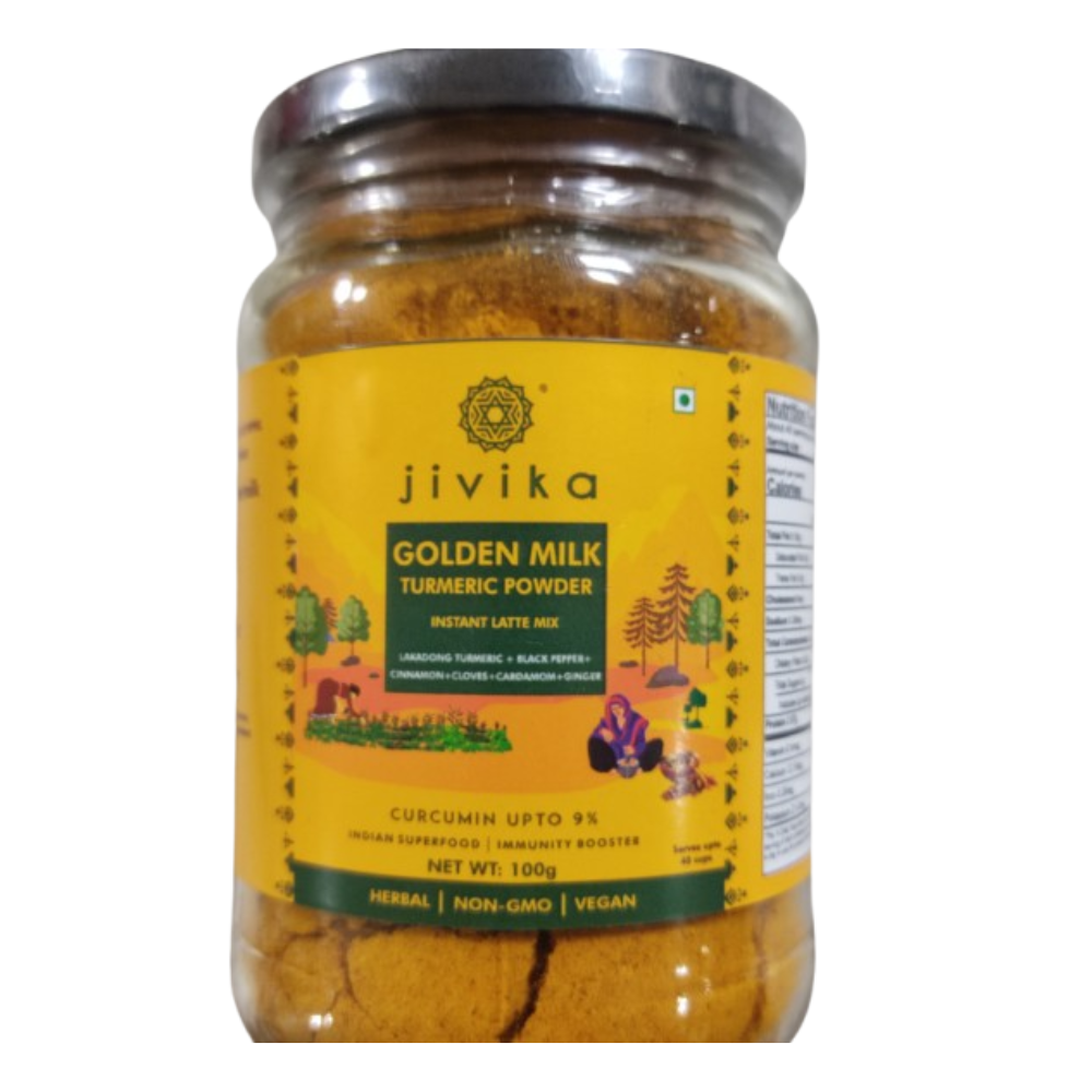 Jivika Naturals Lakadong Turmeric Haldi Kadha Latte Spice Mix - Distacart
