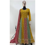 Thumbnail for Teeya Creation Multi Colour Faux Georgette Heavy Embroidery Sequence Work Fully Stitched Salwar Suit