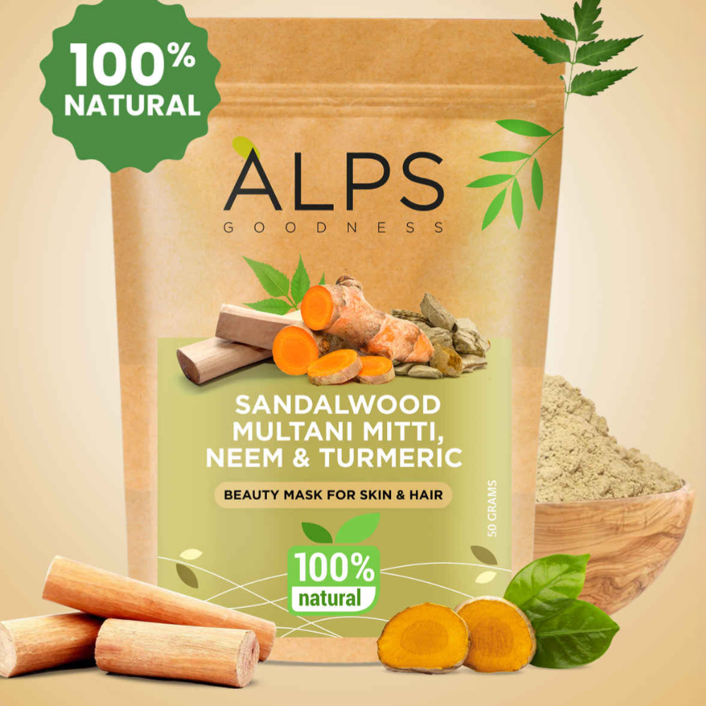 Alps Goodness Sandalwood,Multani Mitti,Neem & Turmeric Powder - Distacart