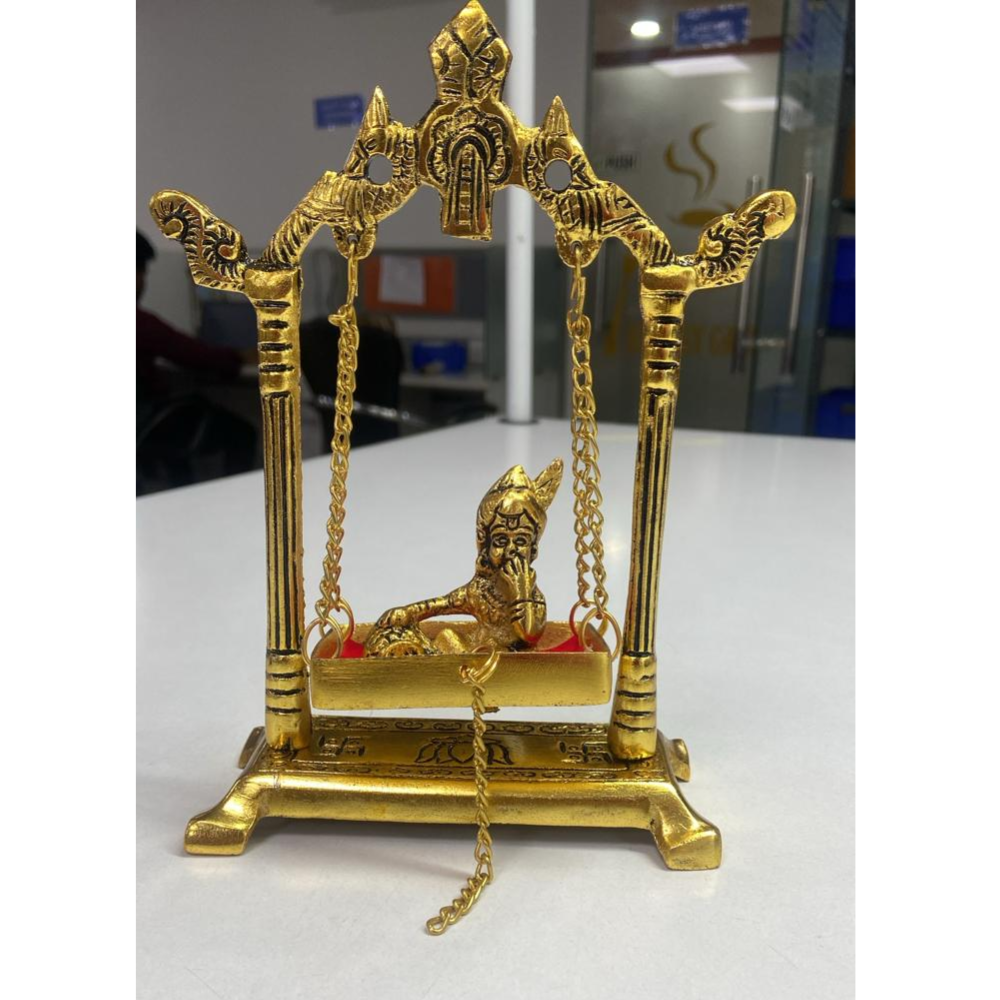 KridayKraft Laddu Gopal on Jhulla Palana Metal Statue - Distacart