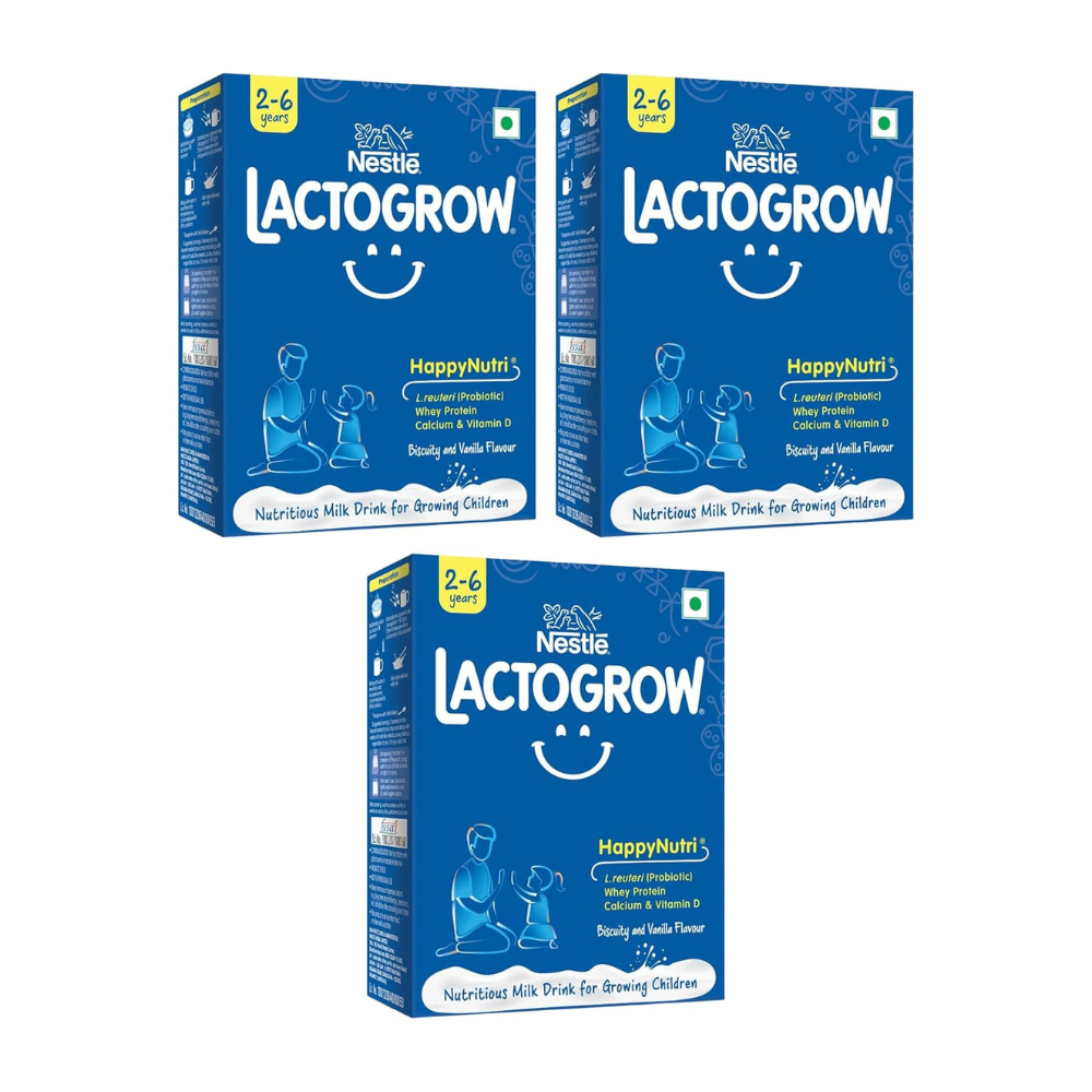 Nestle Lactogrow Nutritious Milk Drink Powder, Biscuity Vanilla Flavor (2-6 Years) - Distacart