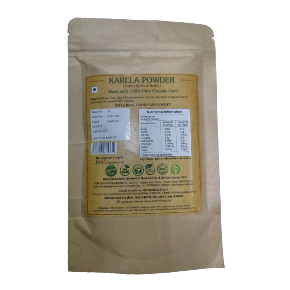 Deep Ayurveda Organic Karela Powder (Bitter Gourd) - Distacart
