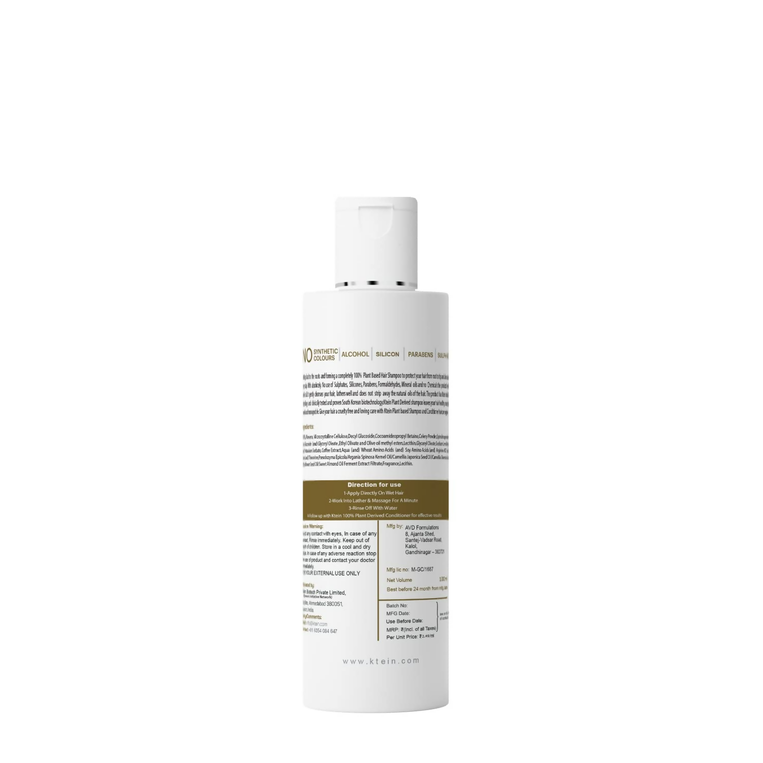 Ktein Natural Chemical Free Plant Derived Shampoo - Distacart