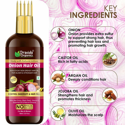 Dravida Organics Onion Hair Oil with Onion & Black Seed - Dista