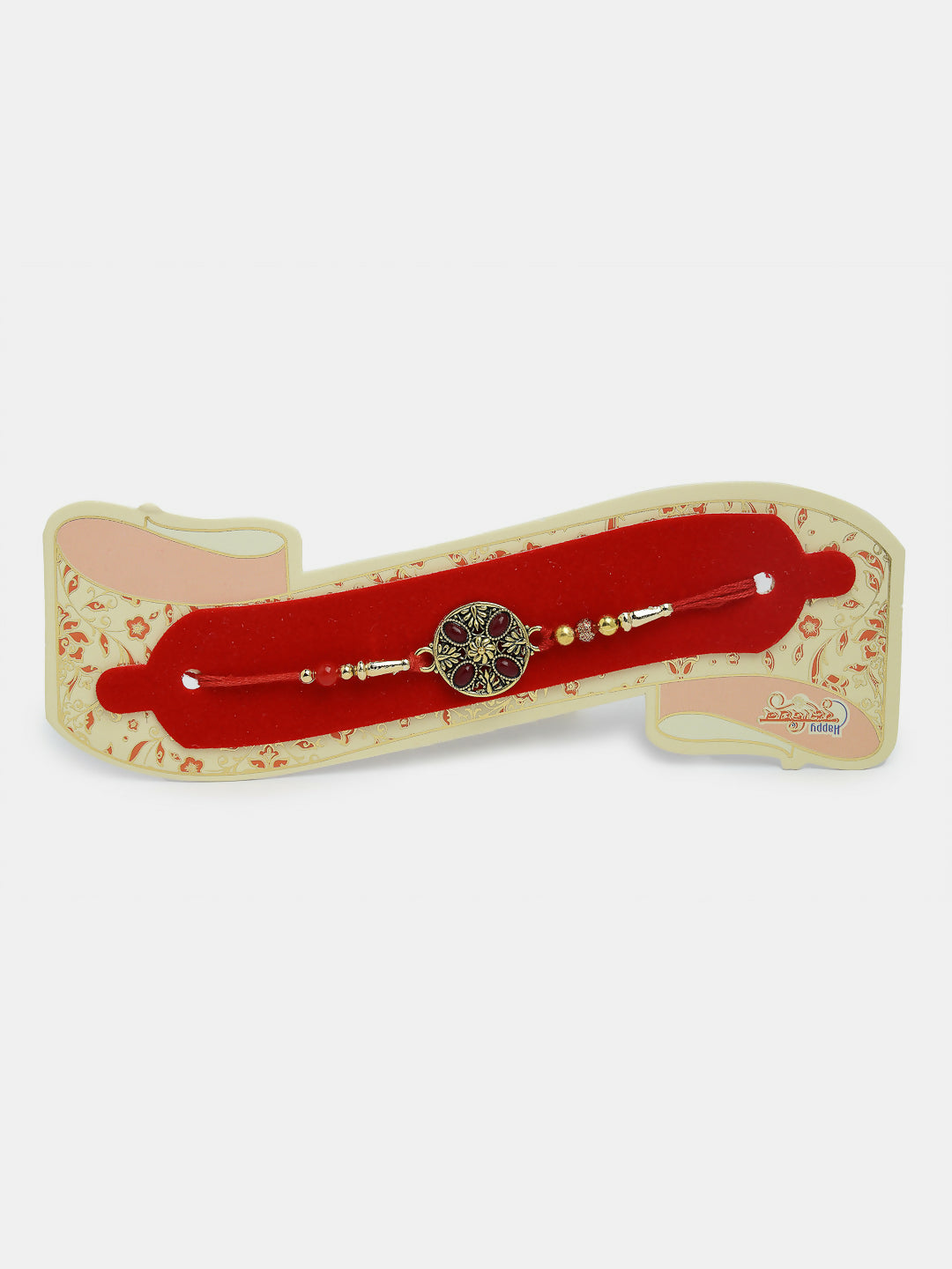 NVR Men Set of 4 Multicolor Stone-Studded Rakhi With Roli Chawal & Chocolate - Distacart