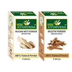 Thumbnail for VedicAyurveda Multani Mitti Powder and Mulethi Powder - Dista
