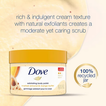 Dove Exfoliating Body Polish Scrub - Crushed Almond And Mango Butter - Distacart