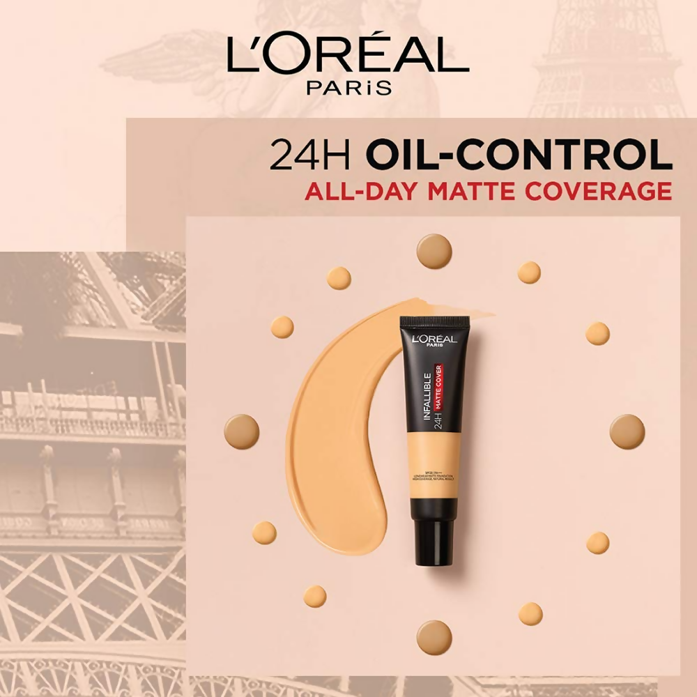 L'Oreal Paris Paris Infallible 24HR Matte Cover Foundation - Natural Rose 125 - Distacart
