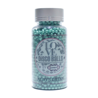confect agave green disco balls sprinkles 2 mm 120 gms