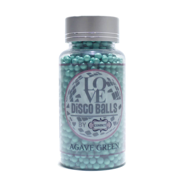 confect agave green disco balls sprinkles 5 mm 120 gms
