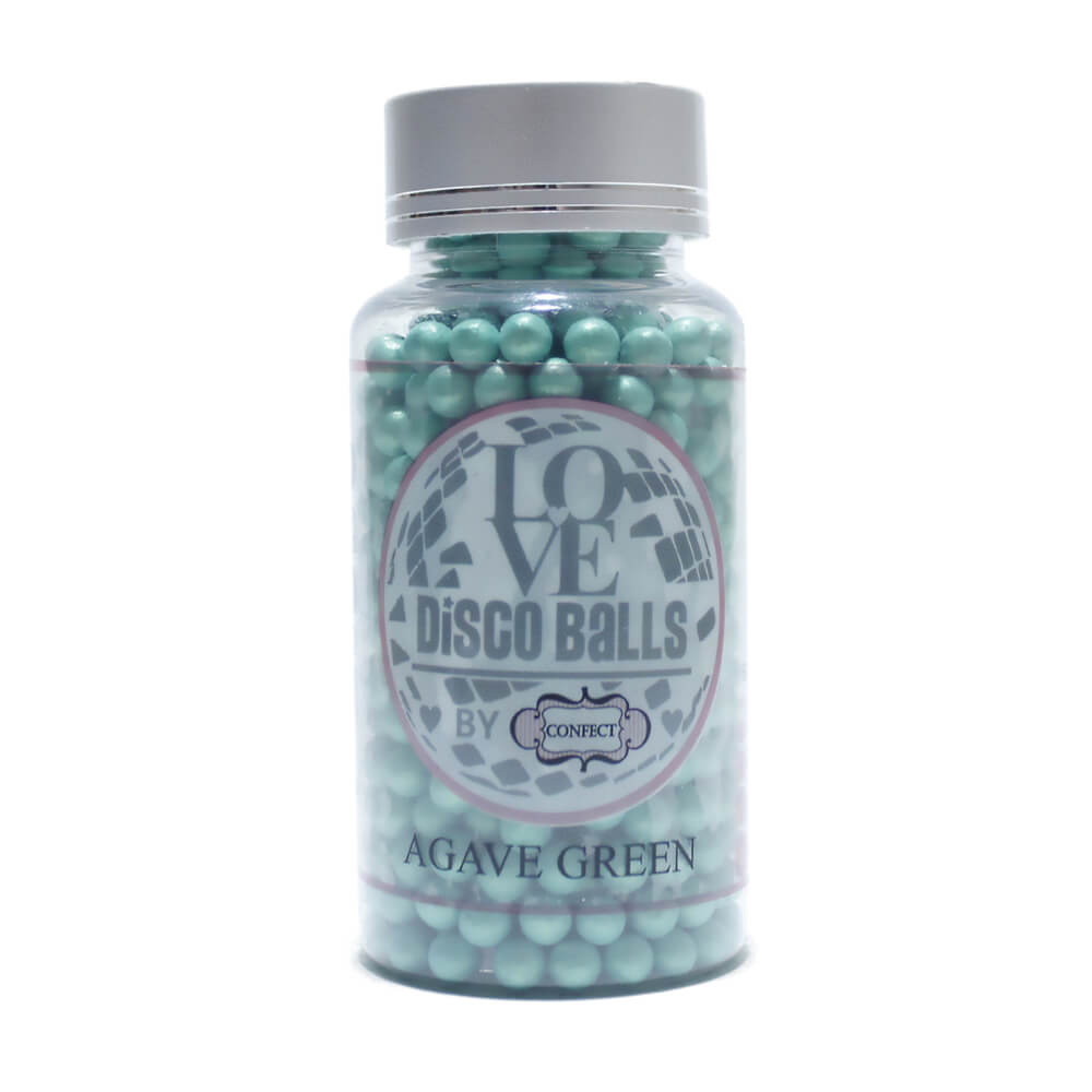 confect agave green disco balls sprinkles 6 mm 120 gms