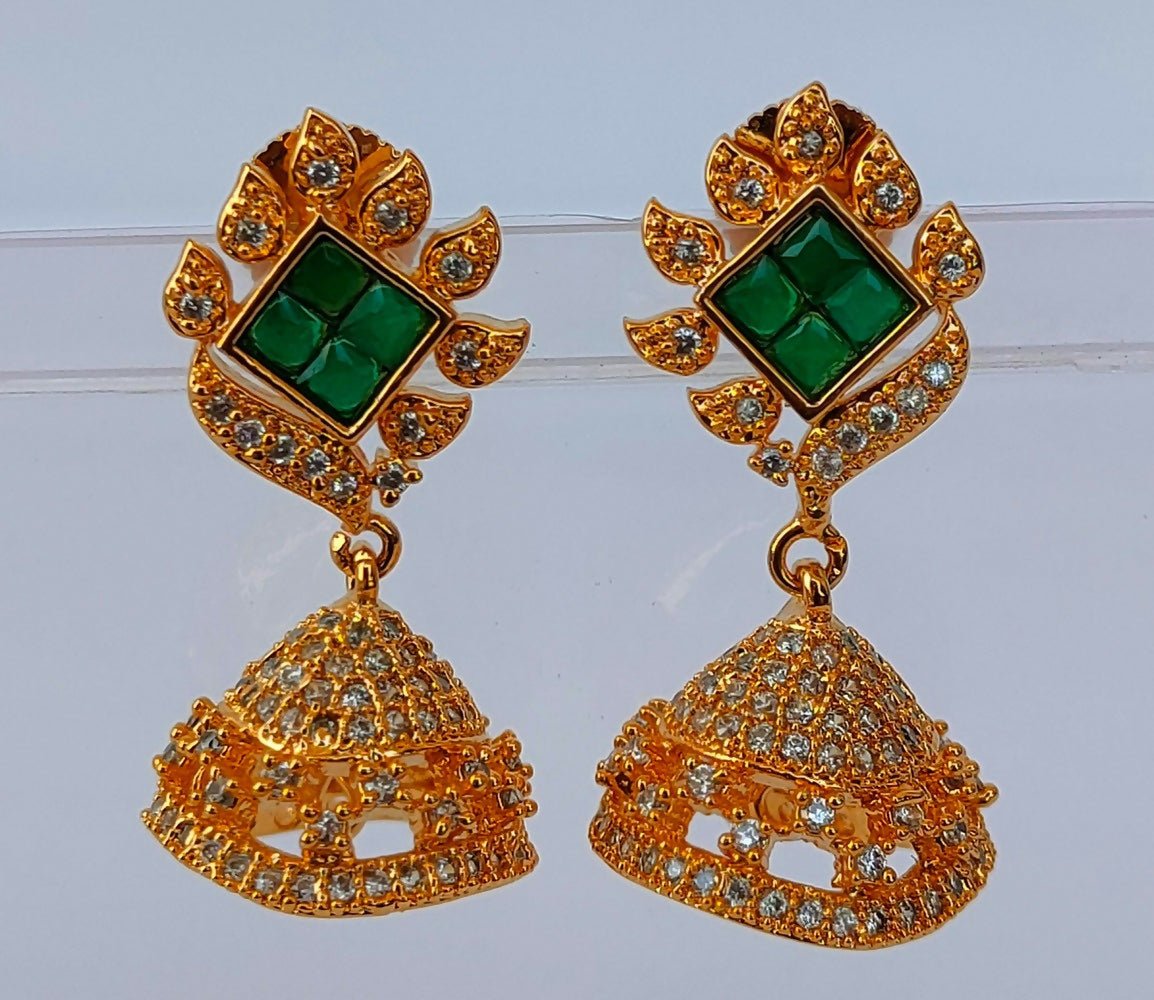 AD Emerald Designer Jhumkas - Distacart