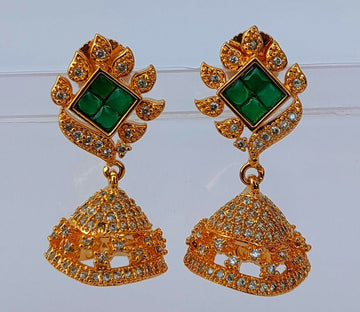 AD Emerald Designer Jhumkas - Distacart