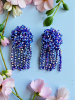 Thumbnail for Inhanns Handmade Crystal Water Fall Earrings - Short - Blue Small - Distacart
