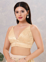 Thumbnail for Joban Fashion Women Satin Blend Light-Gold Stitched Blouse - Distacart
