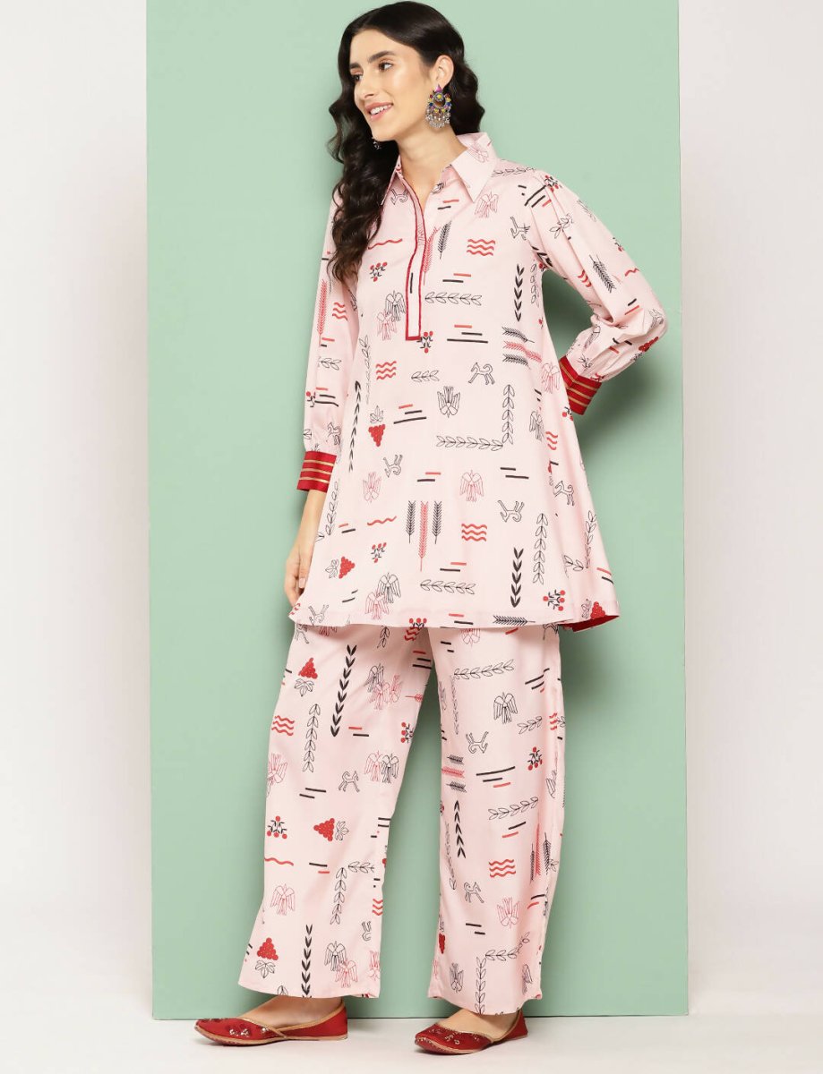 Ahalyaa Women's Traditional Wear Co-ods - Peach - Distacart