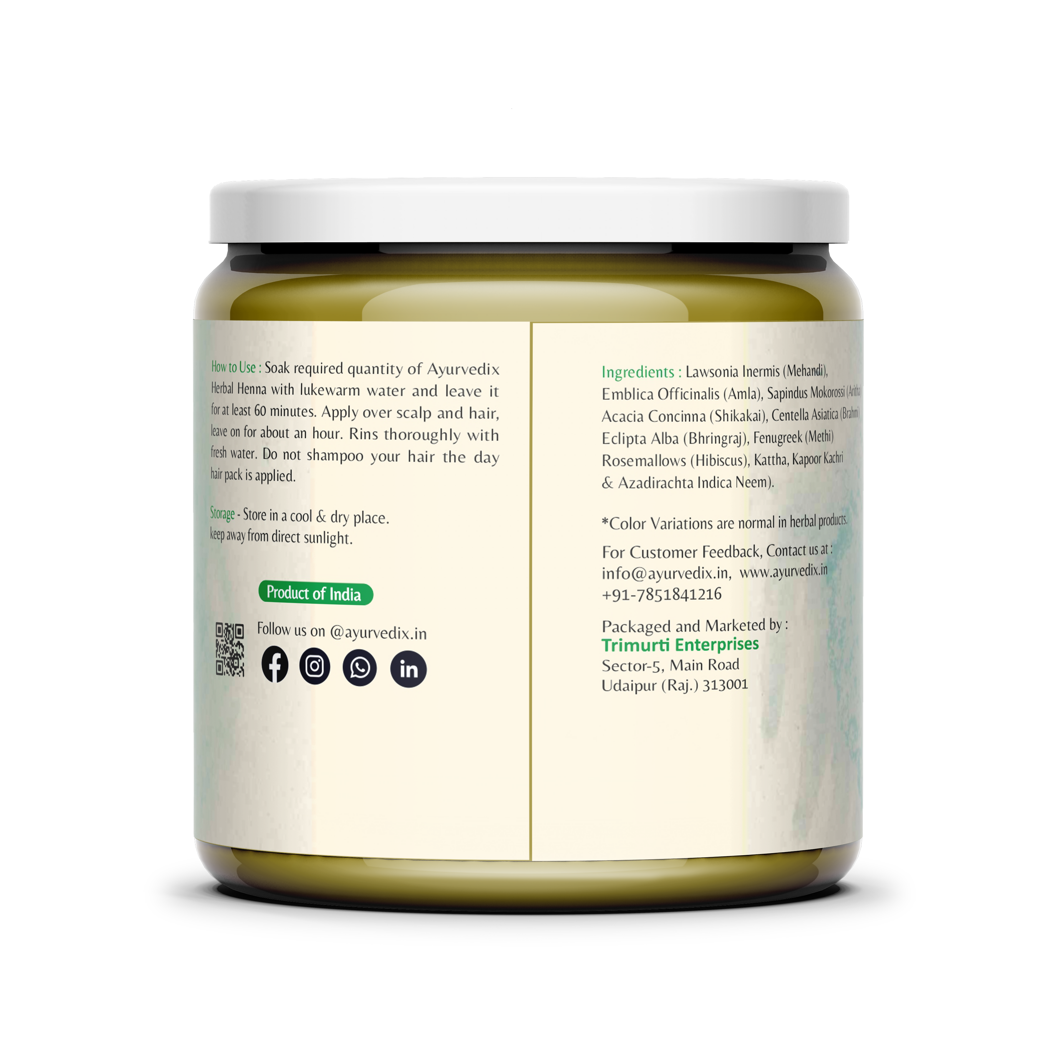 HERBAL HENNA POWDER BACK