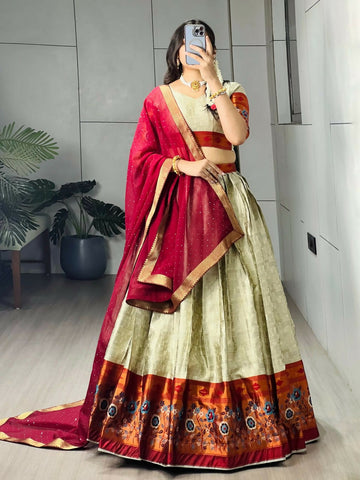 Yash Enterprise Multi Color Silk Embroidery Semi Stitched Navratri Chaniya Choli - Dista