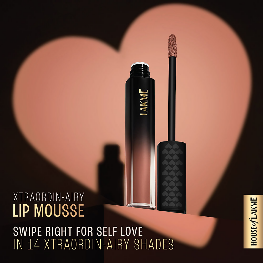 Lakme Xtraordin-Airy Velvet Matte Lip Mousse - Bare Nude - Distacart