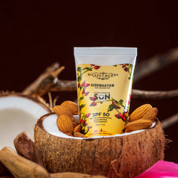 Haappyherbs Aishwaryam Spf50 Powerful,Weightless & Moisturizing Sunscreen , Pa++,Uva& Uvb Protection - Distacart