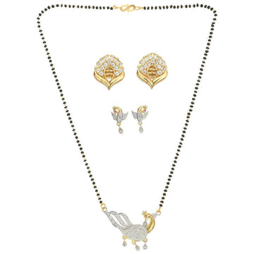 AanyaCentric Gold Plated Mangalsutra with Pendant, 2 Pair Earrings - Distacart