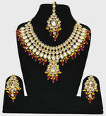 Thumbnail for Joban Fashion Hand Made High Quality Gold Plated Base Metal Alloy Kundan Stone Studded Kundan Jewellery Set - Distacart