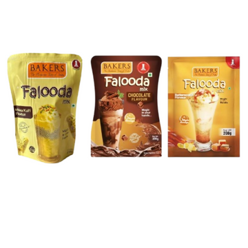 BAKERS Chocolate, Mawa Kulfi and Butter Scotch Flavour Falooda Mix Powder - Dista