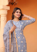 Thumbnail for Alvano Alvano Women's 3Pcs Straight Kurti Set Printed Rayon - Distacart