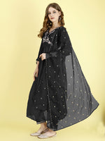 Thumbnail for Yash Enterprise Black Vichitra Silk Embroidery Party Wear Suit Set