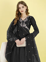Thumbnail for Yash Enterprise Black Vichitra Silk Embroidery Party Wear Suit Set