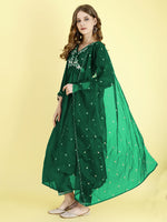 Thumbnail for Yash Enterprise Green Vichitra Silk Embroidery Party Wear Suit Set