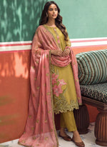 Thumbnail for Vegaa Fashion Yellow Organza Fancy Zari Party Wear Suit - Distacart