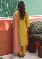 Thumbnail for Vegaa Fashion Yellow Organza Fancy Zari Party Wear Suit - Distacart