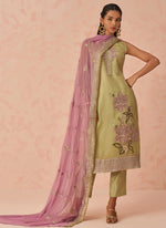 Thumbnail for Vegaa Fashion Gold Fancy Crush Embroidered Salwar Suit