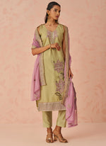 Thumbnail for Vegaa Fashion Gold Fancy Crush Embroidered Salwar Suit