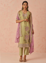 Thumbnail for Vegaa Fashion Gold Fancy Crush Embroidered Salwar Suit