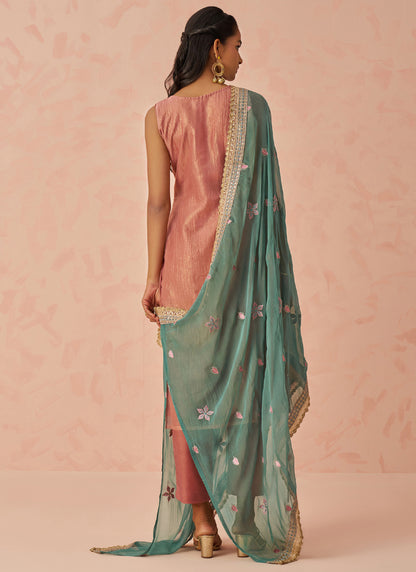 Vegaa Fashion Peach Crush Embroidered Salwar Suit - Distacart