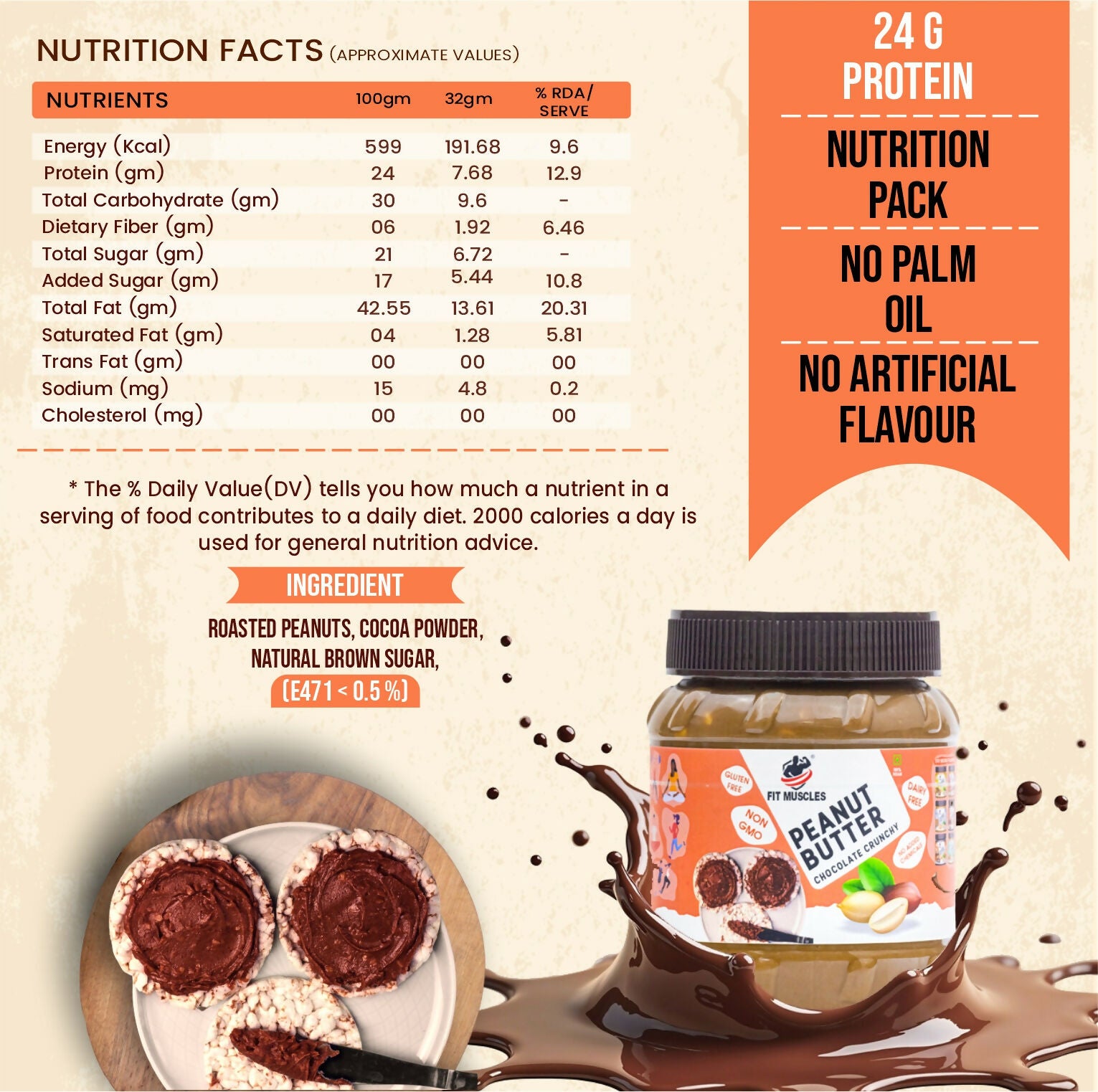 Fit Muscles Chocolate Peanut Butter Crunchy Chocolate - Distacart