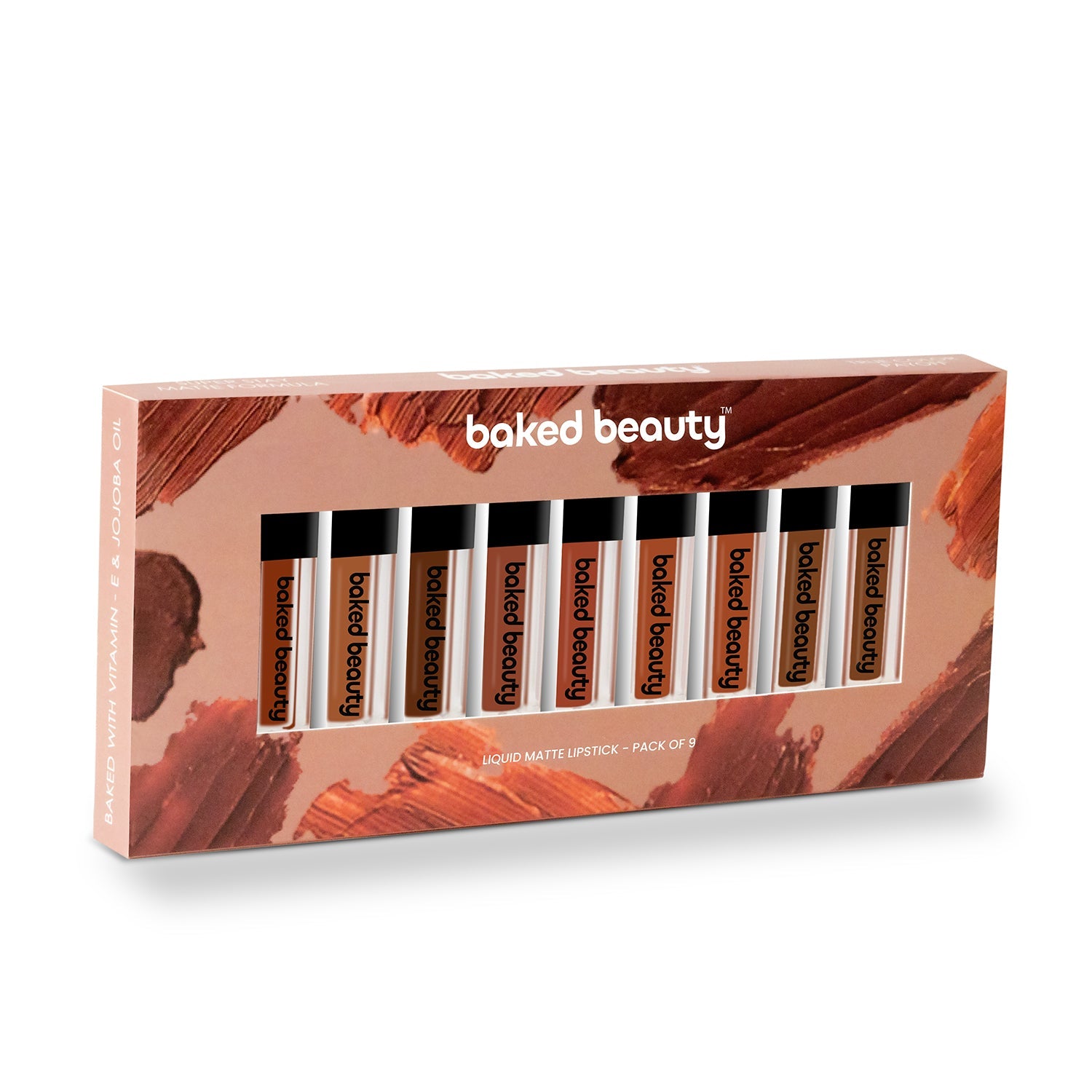 Baked Beauty Liquid Matte Lipstick Brown Palette (Set of 9) - Distacart