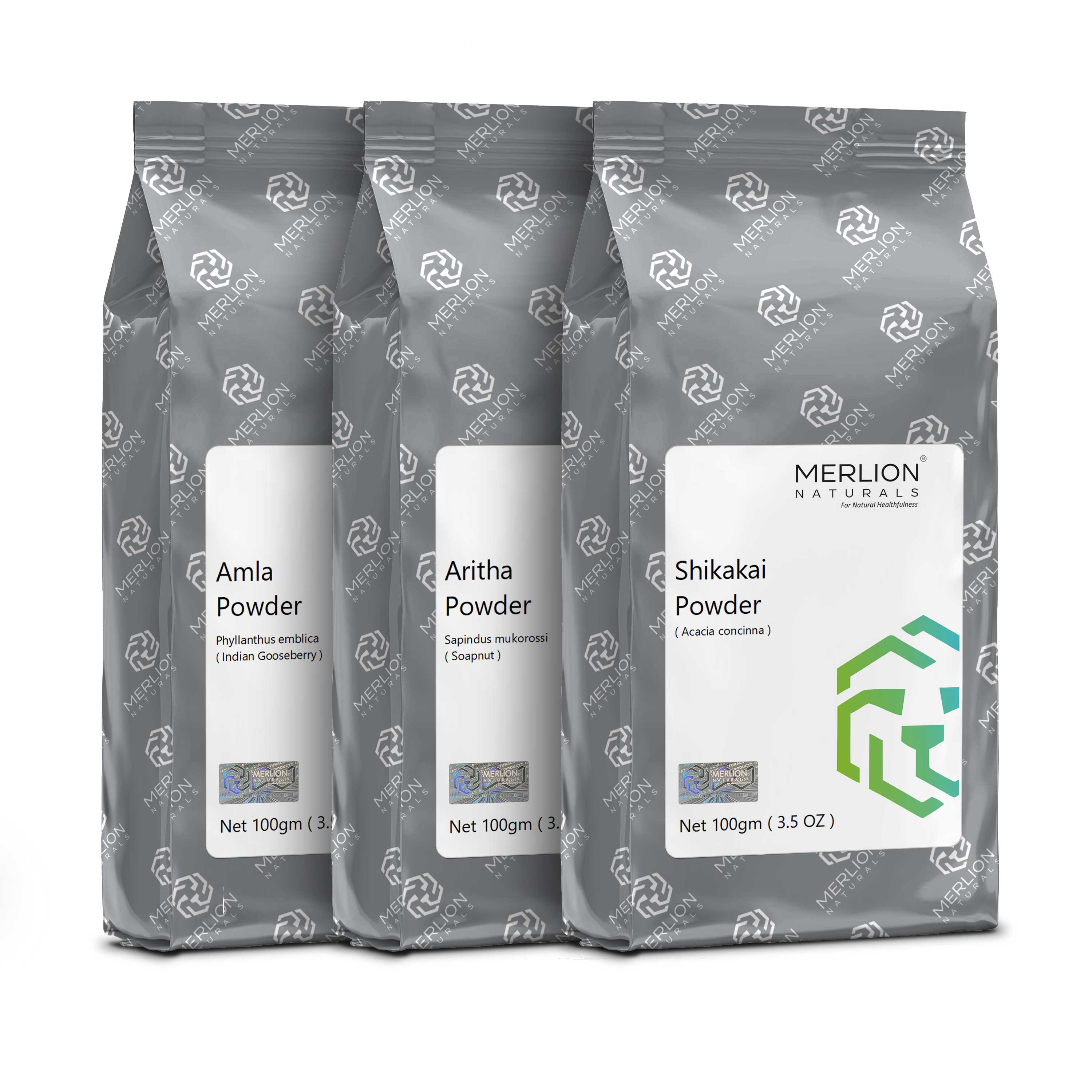 Merlion Naturals Amla Aritha and Shikakai Powder Combo - Distacart